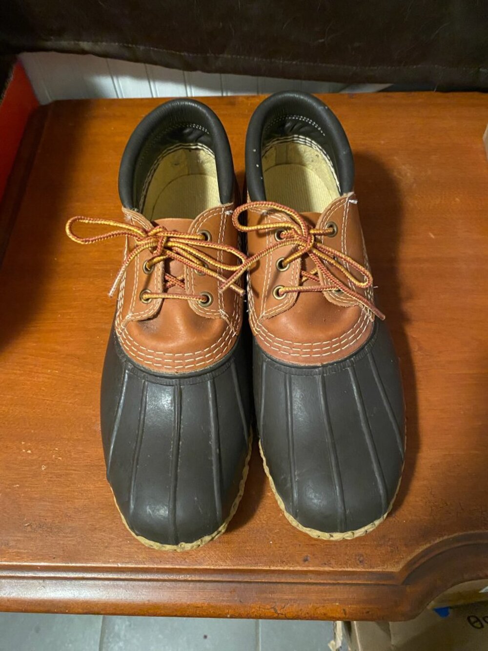 L.L. Bean 3-Eye Gumshoes Men's Brown Low Duck Boots - Size 8 M